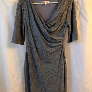 Dress barn Grey Dress Size 8 with Swope Neck